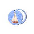 Hand-painted Sail Boat Compact Mirror | Eco-Friendly