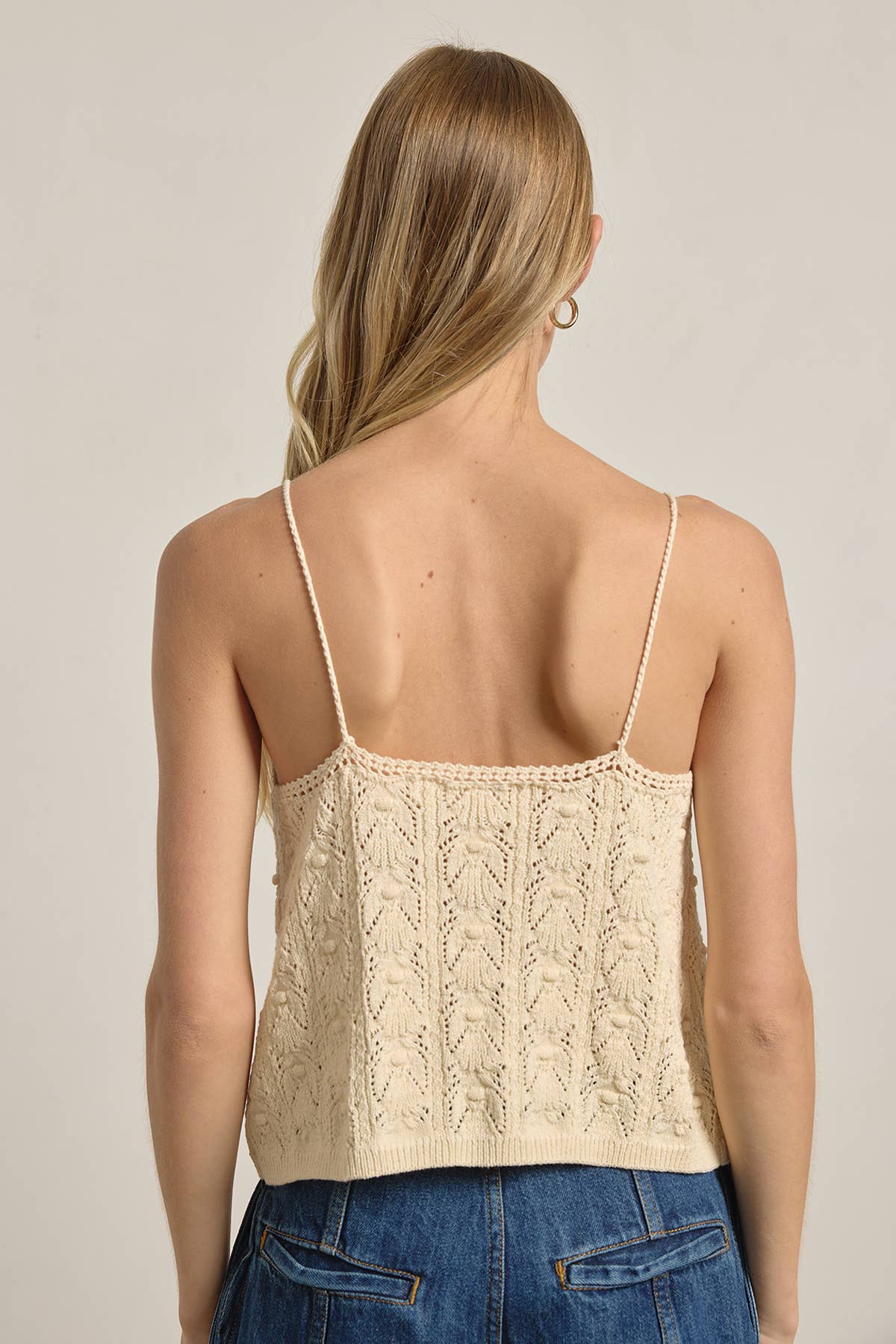 Knit Button Front Cami Top