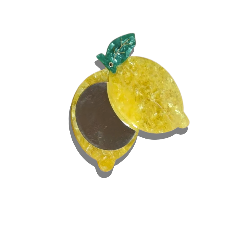 Hand-painted Lemon Compact Mirror