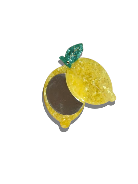 Hand-painted Lemon Compact Mirror