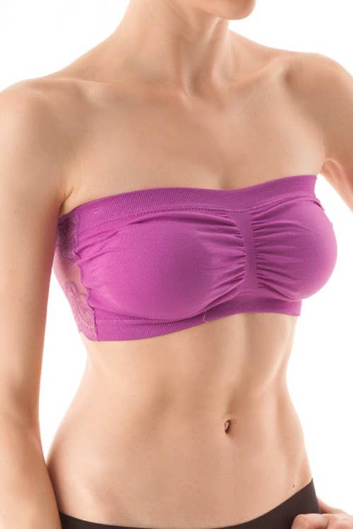 Seamless Bandeau With Lace Back
