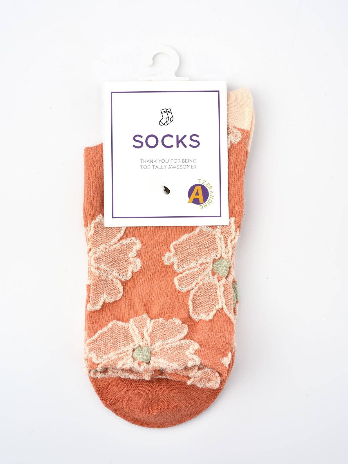 Rufia - Orange Embossed Women's Socks