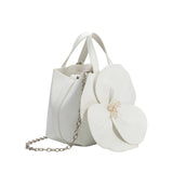 Monroe Ivory Flower Recycled Vegan Leather Top Handle Bag