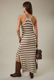 SLEEVELESS STRIPE KNIT DRESS