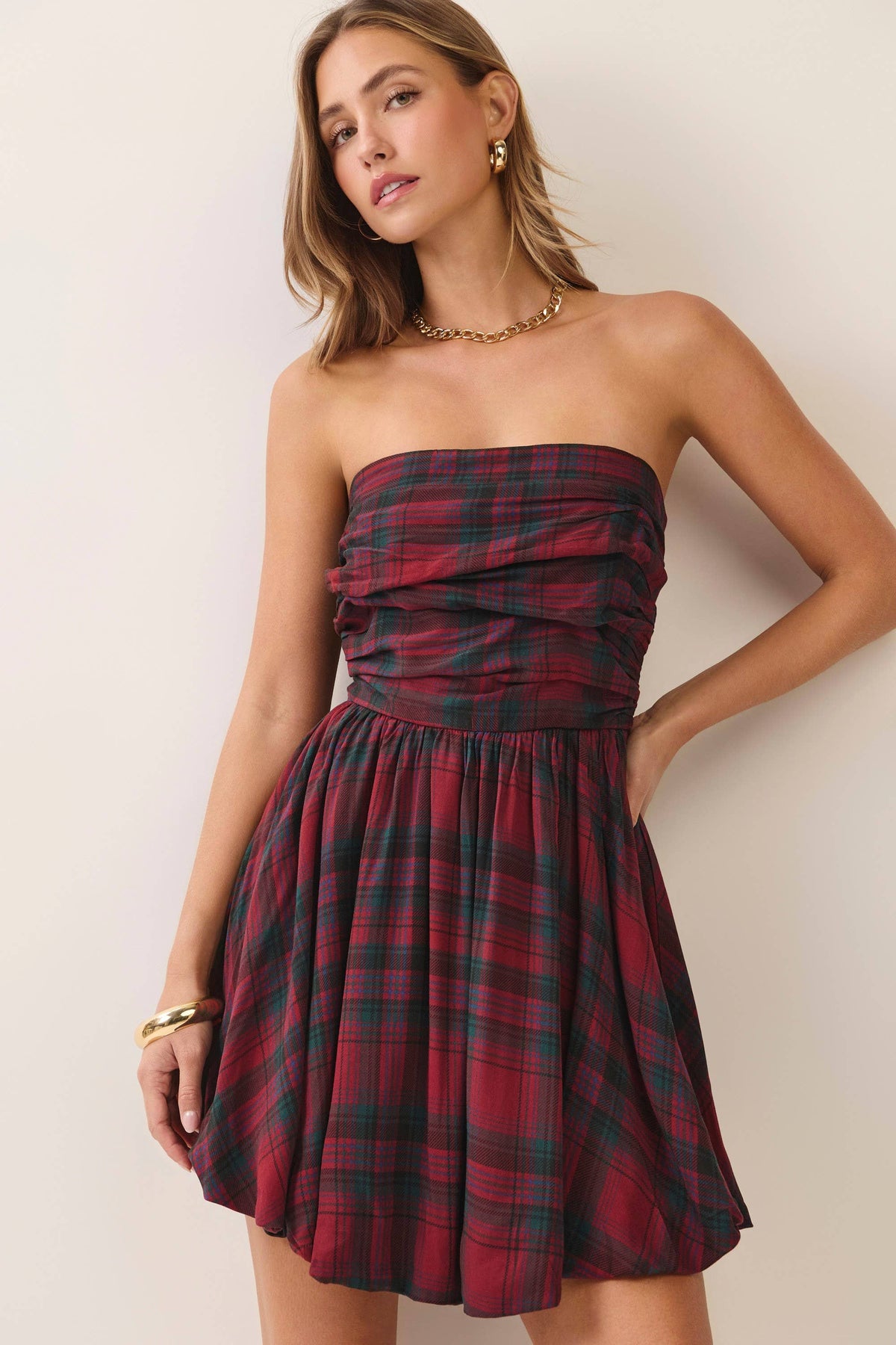 Scarlett Plaid Bubble Dress