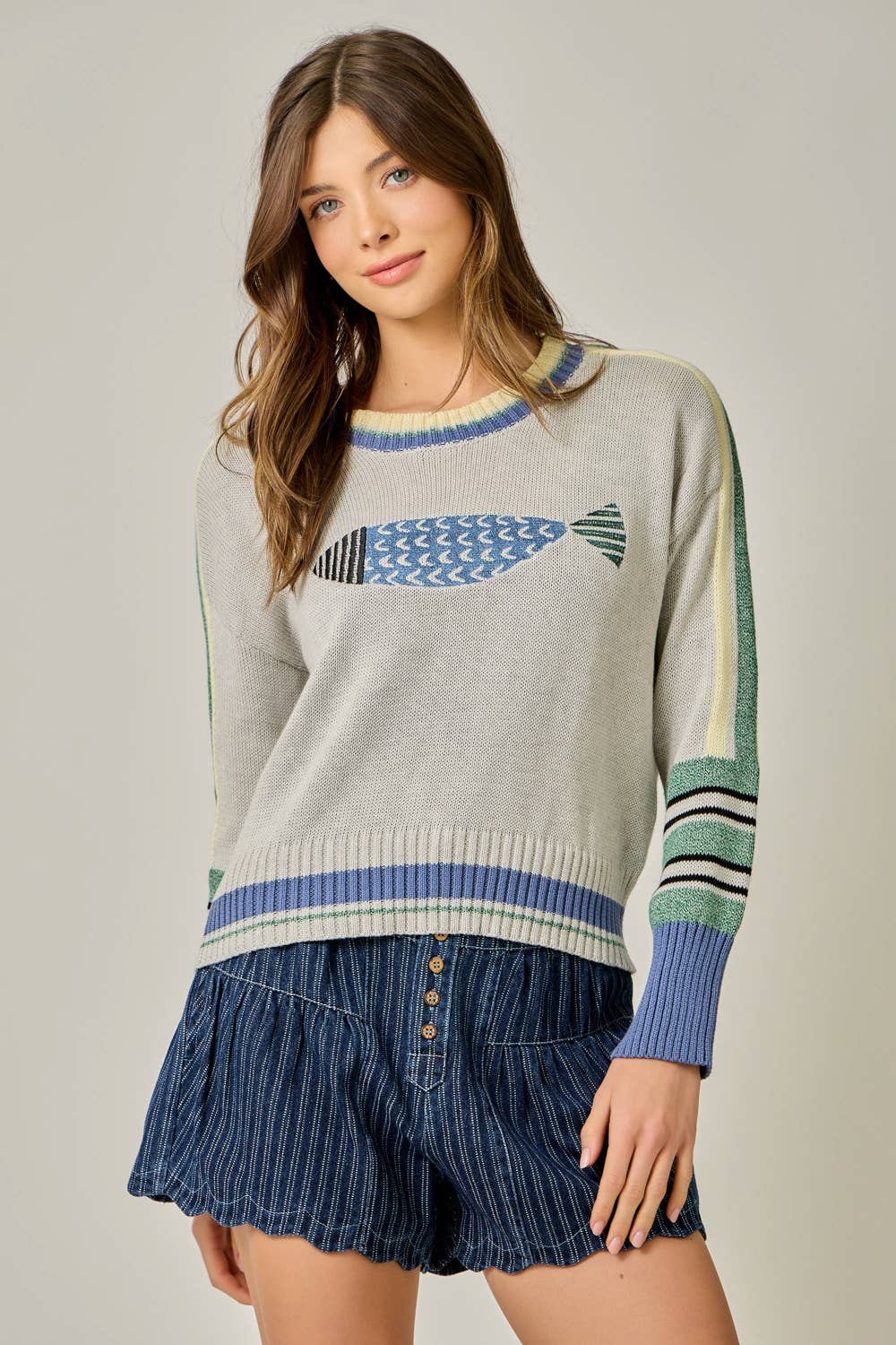 Color Block Pullover Sweater