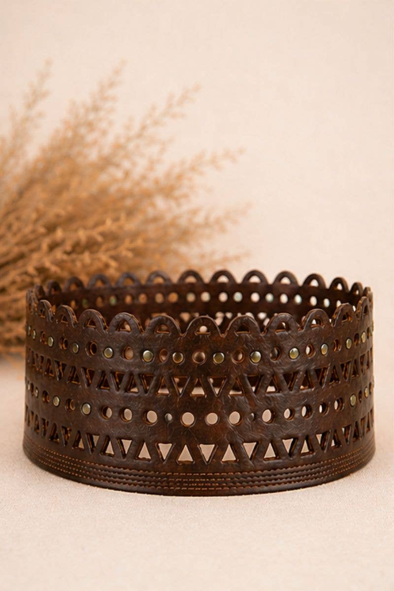 KRONOS DARK BROWN LEATHER SASH BELT