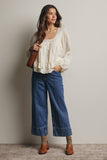 Rebecca Ruffle Hem Peasant Blouse