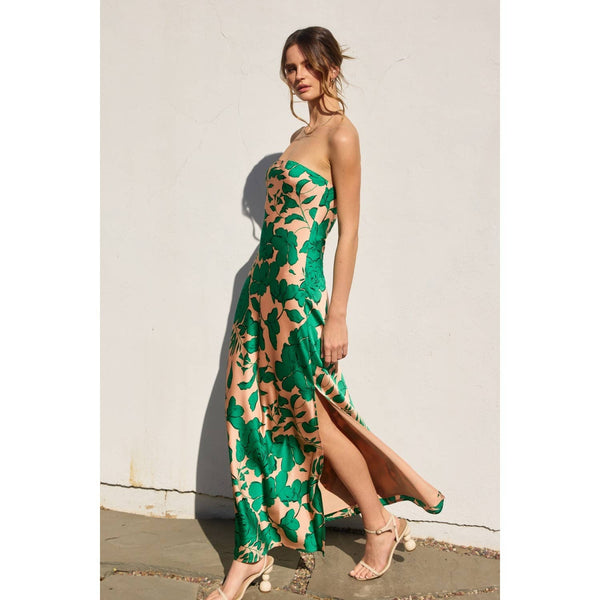 Celeste Strapless Bias Cut Maxi Dress