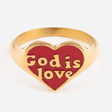 Enamel God is Love Ring