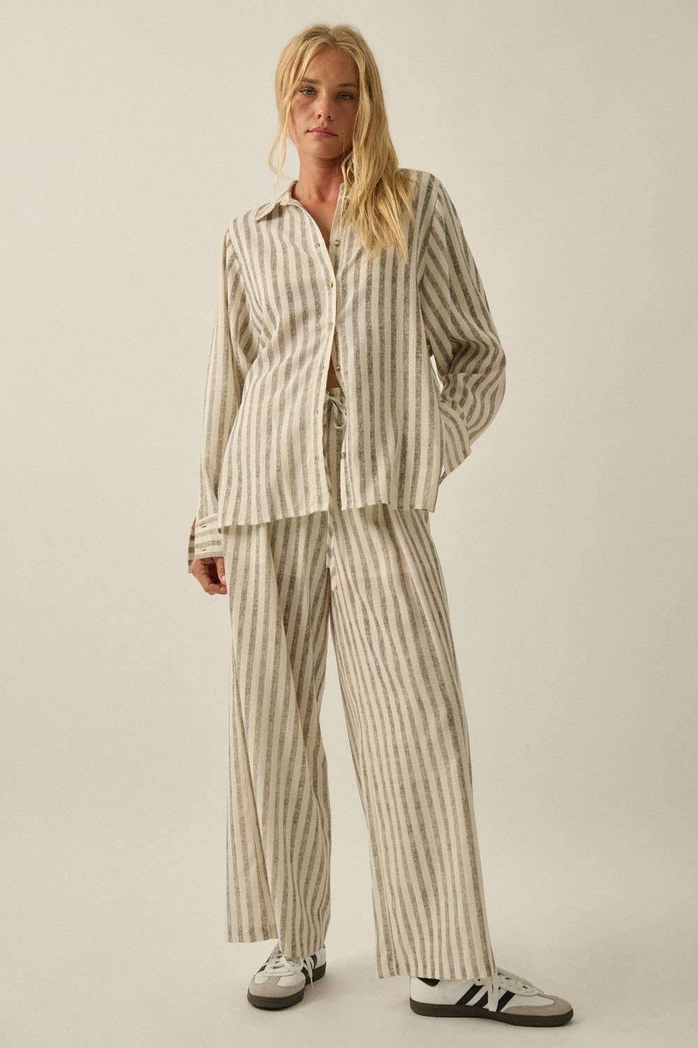 Striped Oversized Woven Shirt