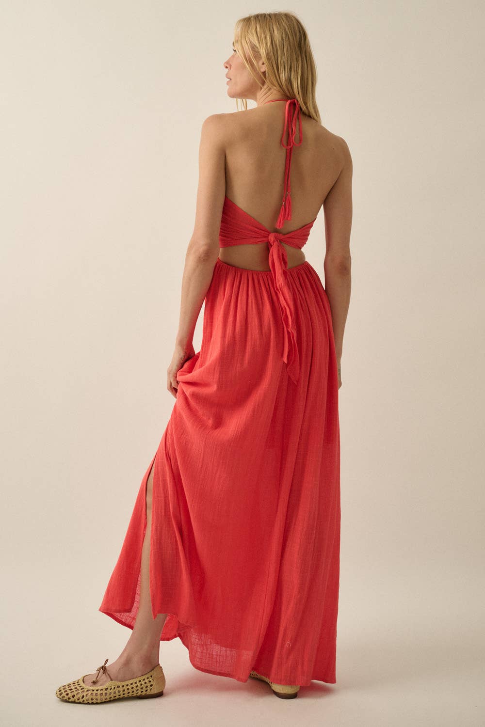 Marissa Halter Pocket Maxi Dress