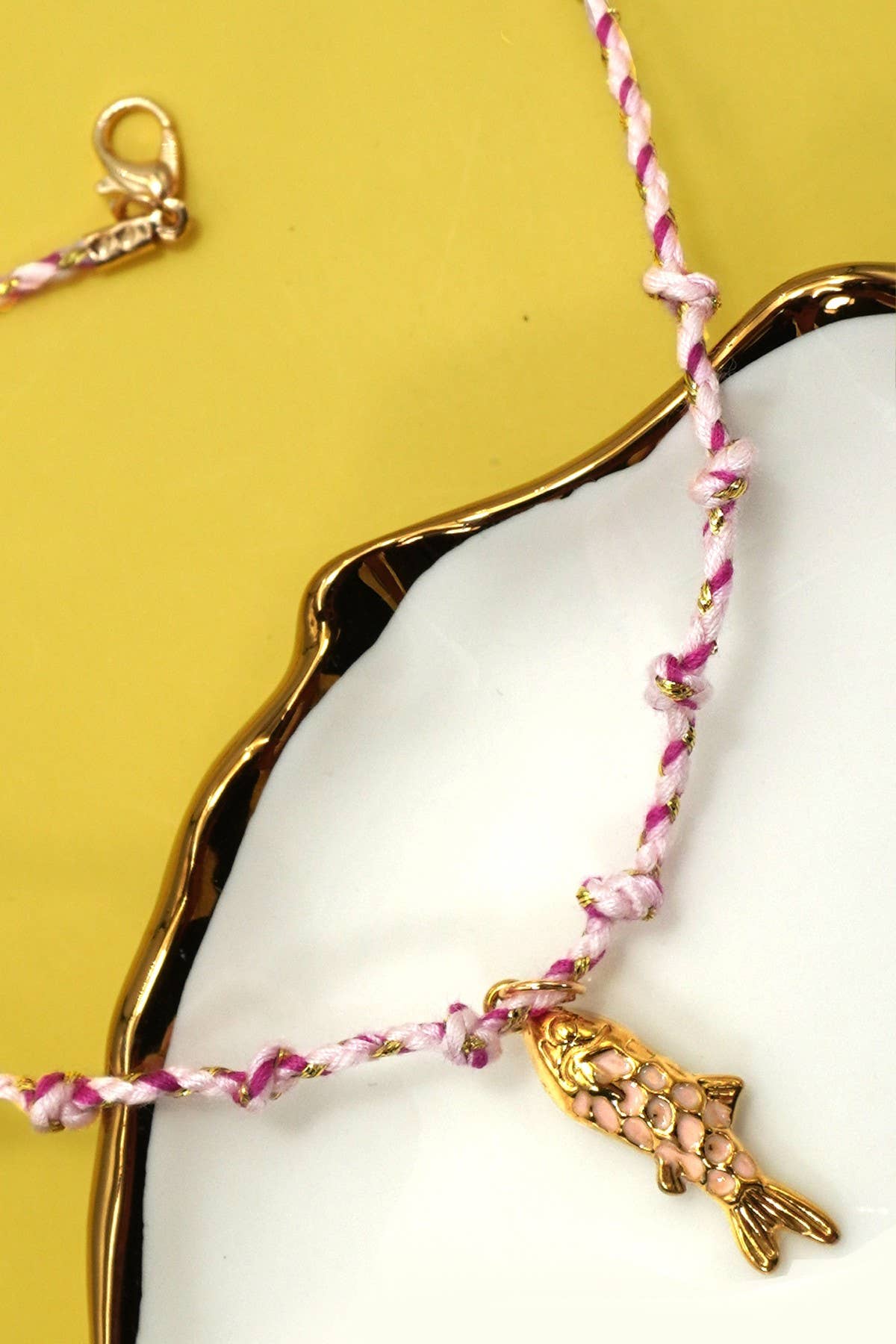 18K STAINLESS STEEL CORDED CHARM NECKLACE | 40NK9555