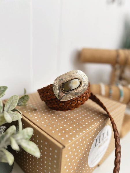 MERCURIO NARROW BROWN LEATHER BELT