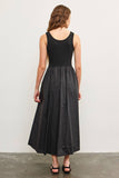 Scoop Neck Drop Waist Flare Dress