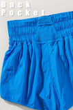 High-Waisted Smocked Nylon Running Shorts with Liner