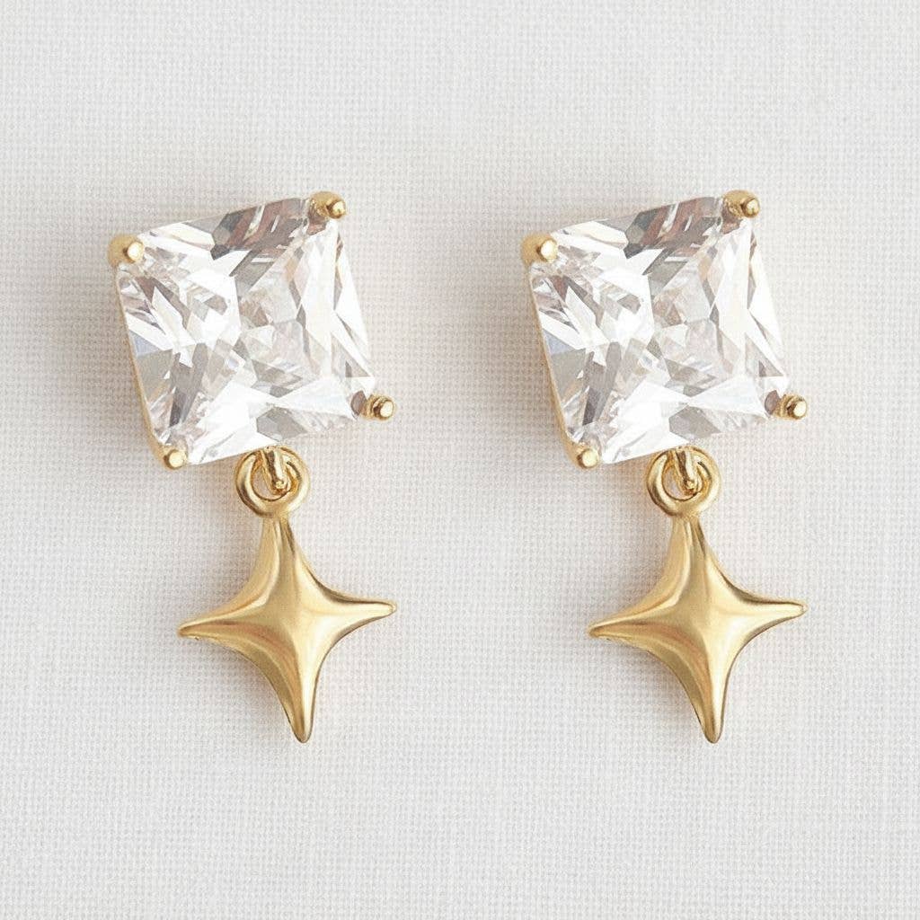 Geometric Starry Drop Earrings