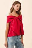 Holiday Bow Off The Shoulder Top