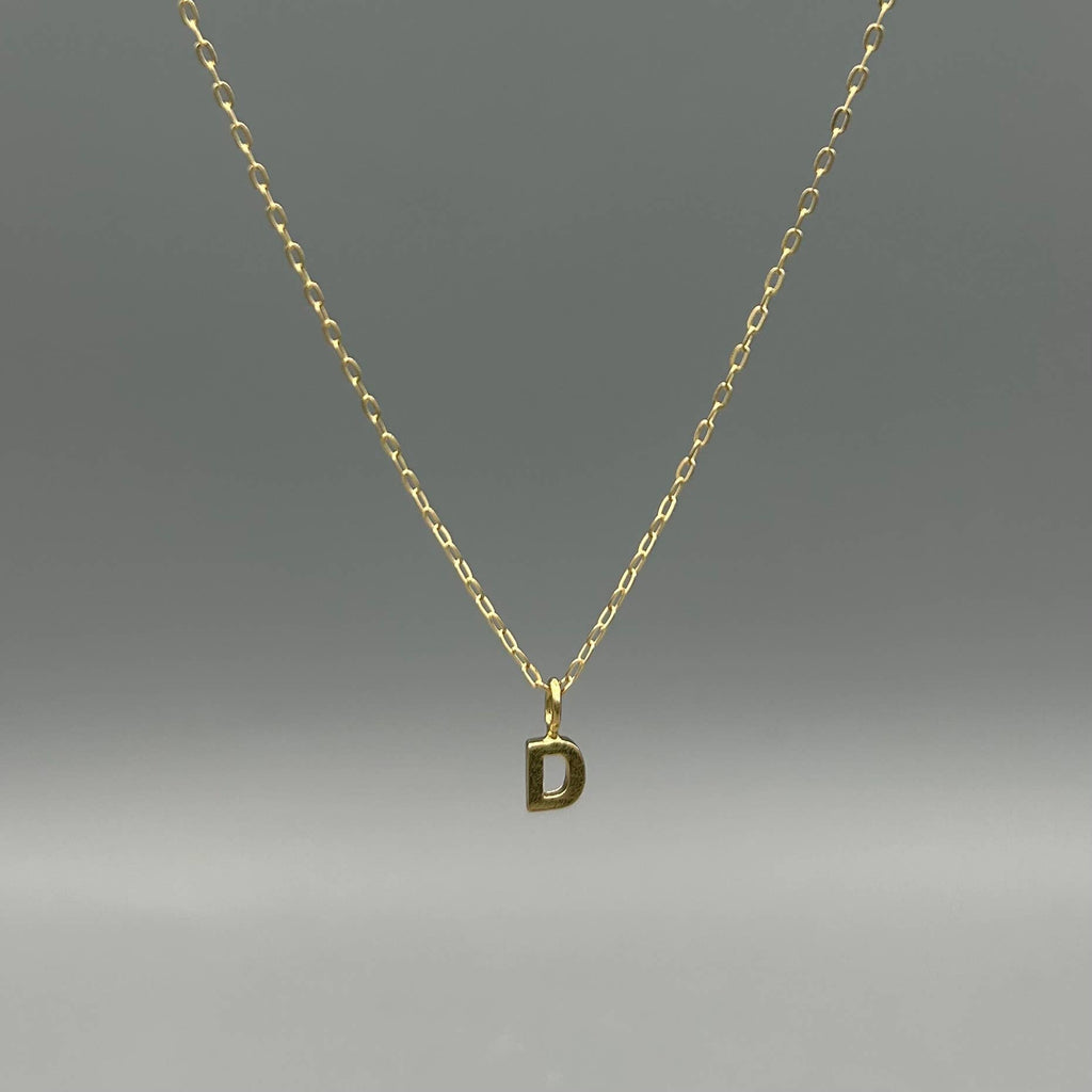 Gold Block Letter Necklace