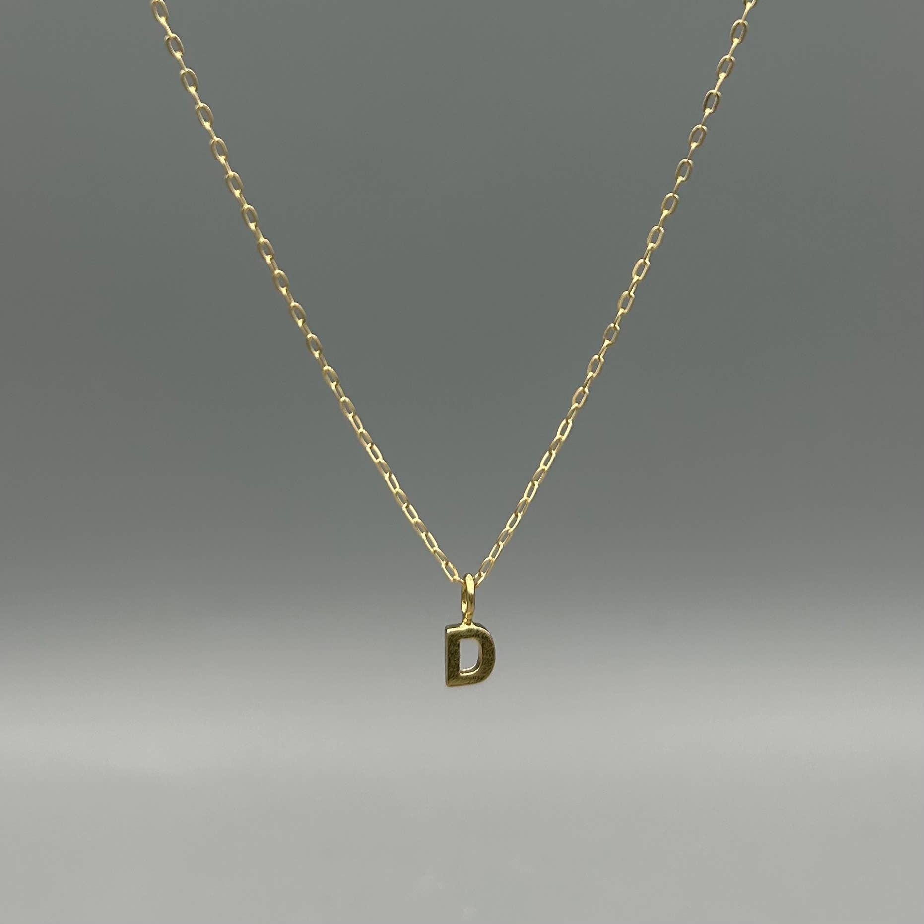 Gold Block Letter Necklace