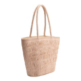 Sandy Blush Straw Vegan Tote Bag