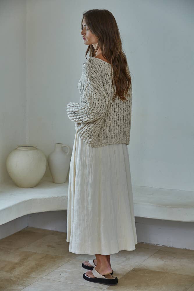 Knit Sweater Cotton Polyester Oversized Top
