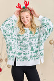 Holiday Toile Printed Oversized Top