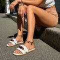 Nakasa Beaded Faux Leather Slip Ons