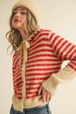 Striped Hoodie Sweater Cardigan