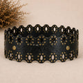 Draco Black Leather Sash Belt