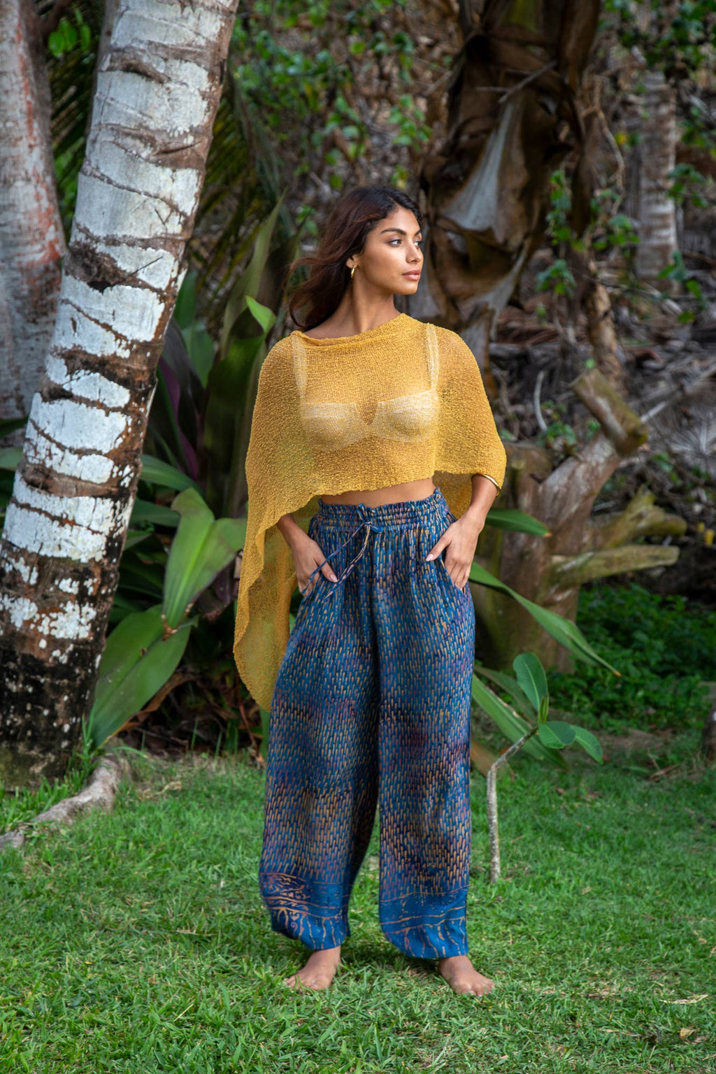 Summer Sheer Shrug Knit Poncho Shawl- Boho Beach Cover Up fo