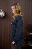 CREW NECK BUTTON DETAIL LONG SLEEVE KNIT TOP