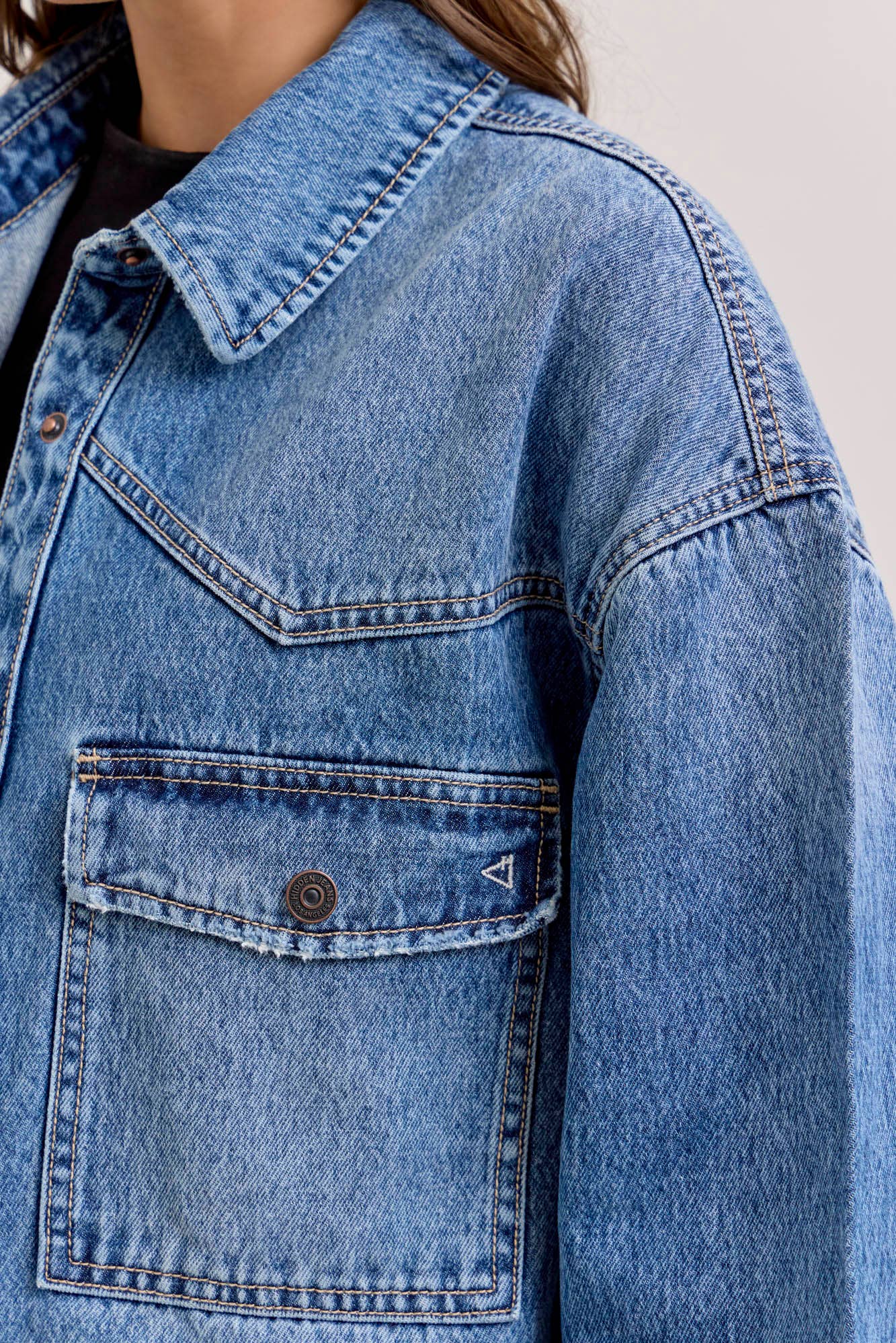 Medium Dark Classic Oversized Western Shirt