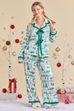 Christmas Toile Printed Pajama Set