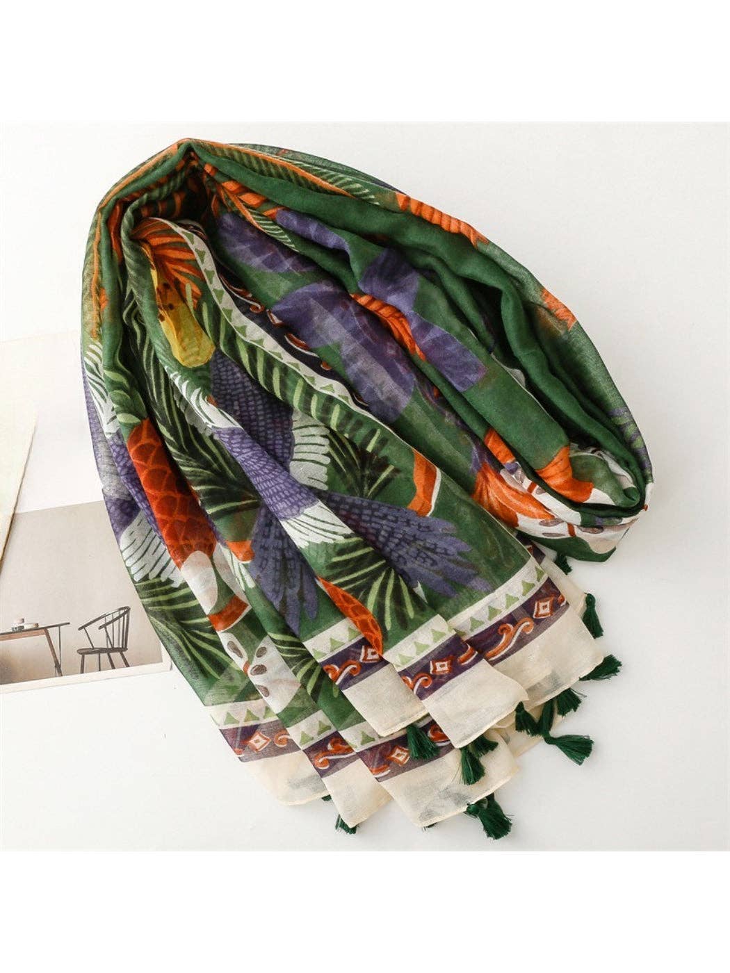 Scarvii - Tropical Botanical Illustration Lightweight Scarf