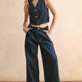 Dark Denim Wide Leg Pants