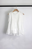 T2502ZNY74476 - Embroidered Eyelet Lace Sleeveless Blouse