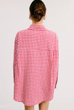 Open-Pack Oversized Gingham Button Down Shirt