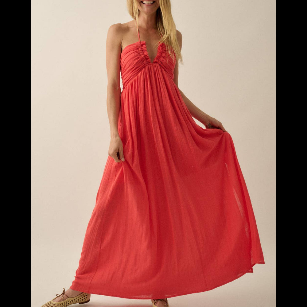 Marissa Halter Pocket Maxi Dress