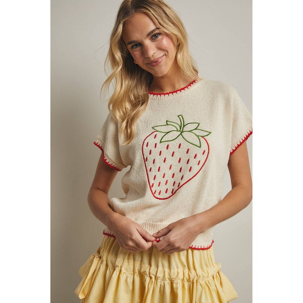 STRAWBERRY SWEATER TOP