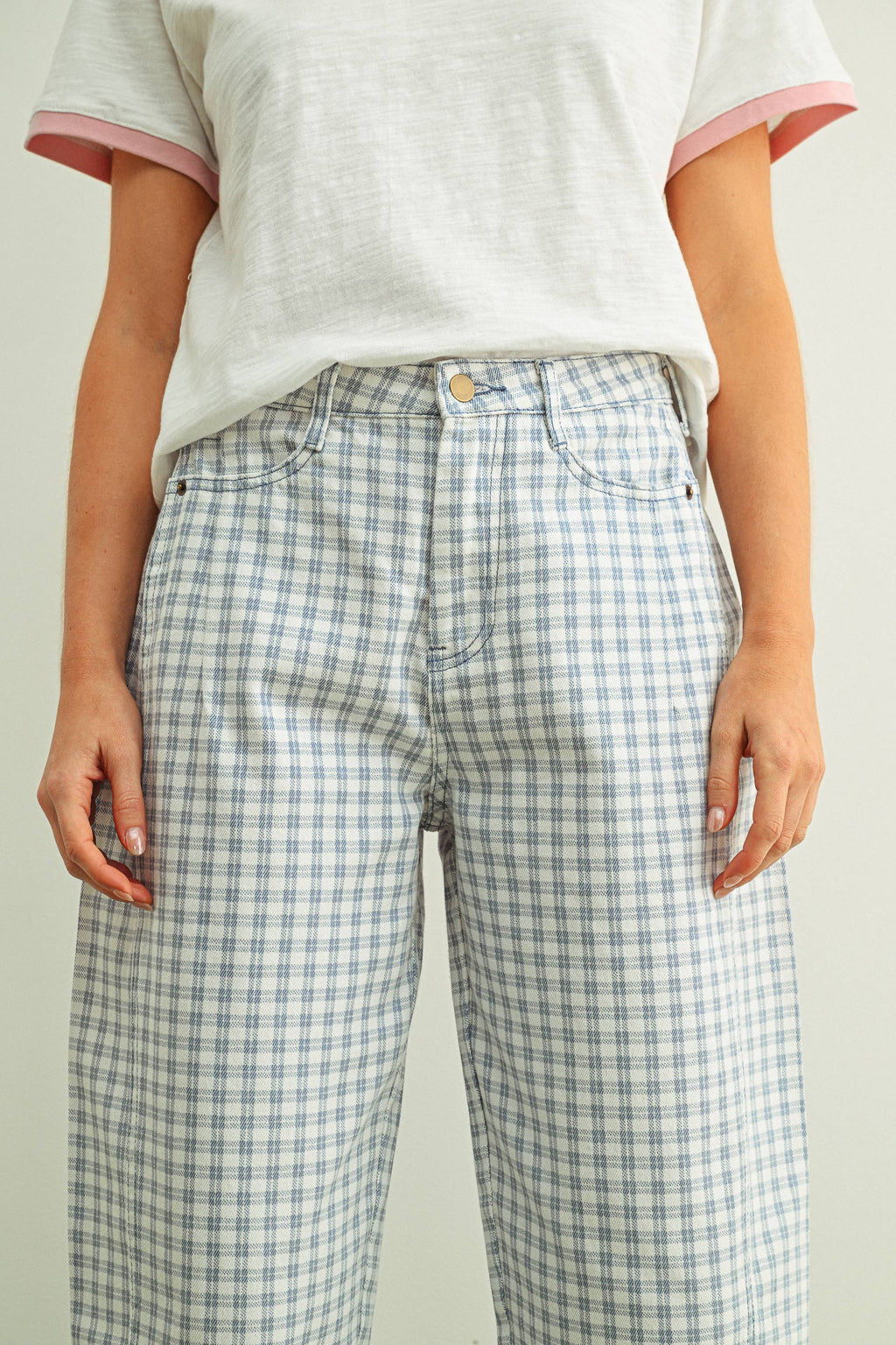 Mini Checker Barrel Pants - 6 Colors
