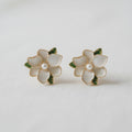 Charming Floral Enamel Drop Earrings