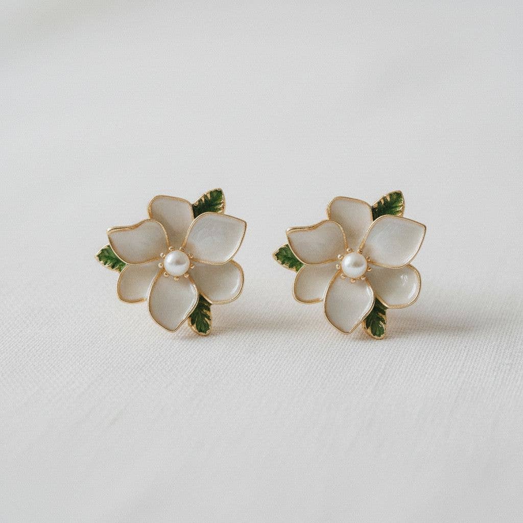 Charming Floral Enamel Drop Earrings