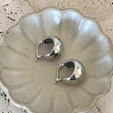 Hoop earrings rhodium plated thick hoop earrings chunky