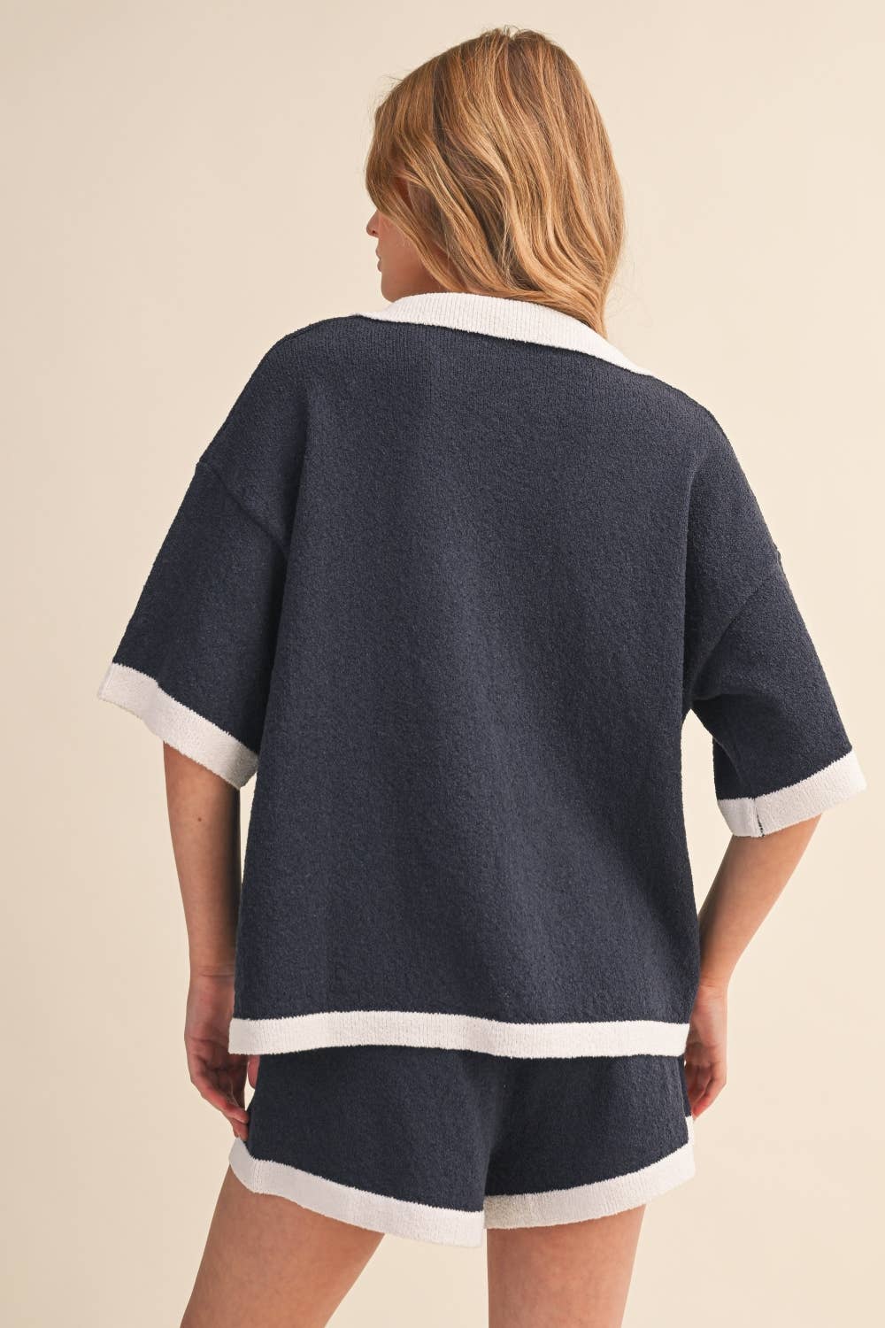 KNIT CONTRAST EDGE SHORTS