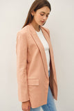 Classic Linen Oversized Blazer - Dusty Apricot