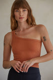 High Quality Seamless One Shoulder Ribbed Top