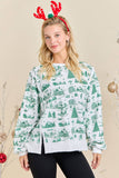 Holiday Toile Printed Oversized Top