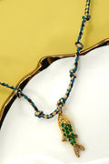18K STAINLESS STEEL CORDED CHARM NECKLACE | 40NK9555
