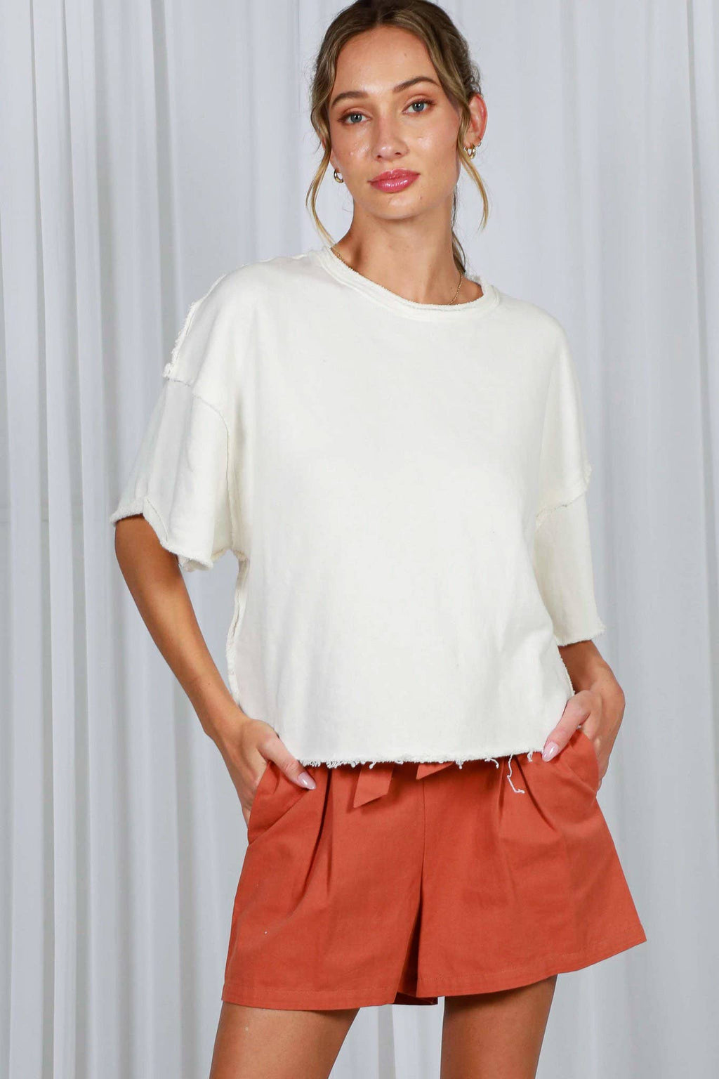 Vintage-Inspired Cut Edge Knit Top
